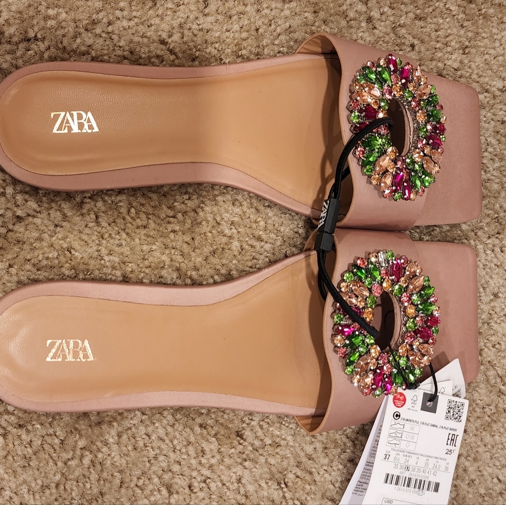 Zara Rhinestone Slides